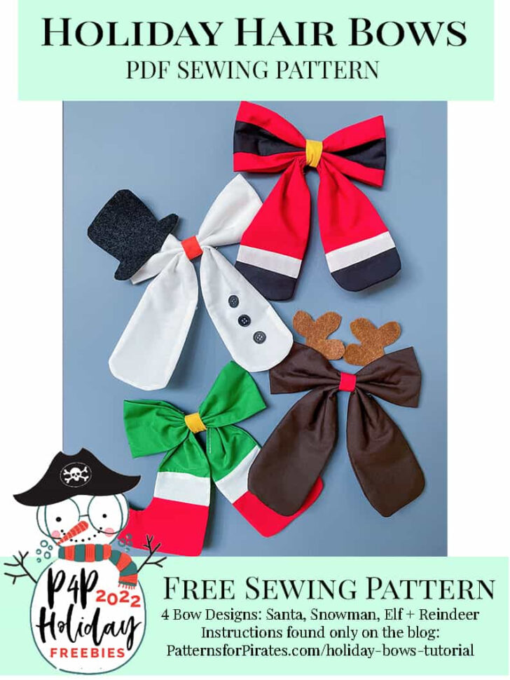 Christmas Hair Bow Template Free