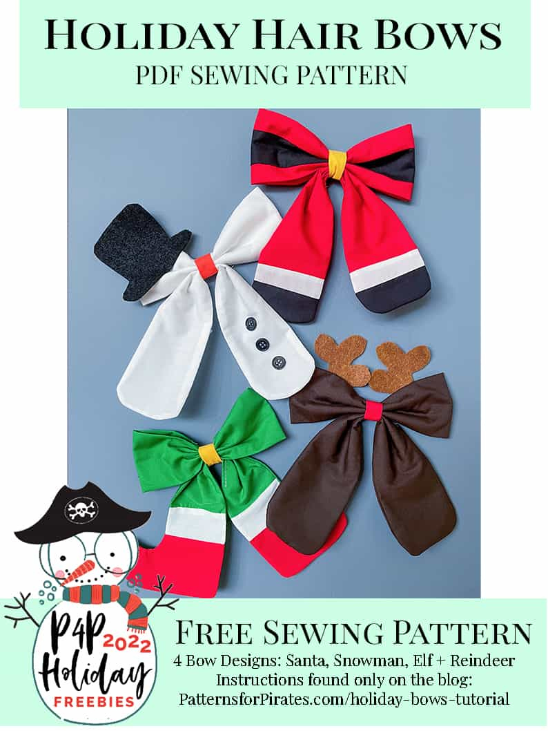 Free Holiday Hair Bows - Patterns For Pirates regarding Christmas Hair Bow Template Free
