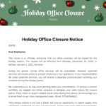 Free Holiday Office Closure Notice Template To Edit Online Inside Christmas Holiday Notice Template