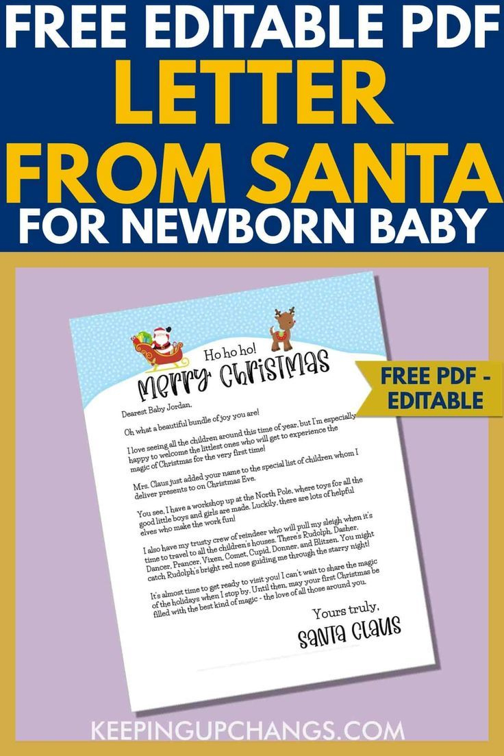 Free Letter From Santa Printable For Newborn Baby'S First regarding Baby's First Christmas Letter from Santa Template