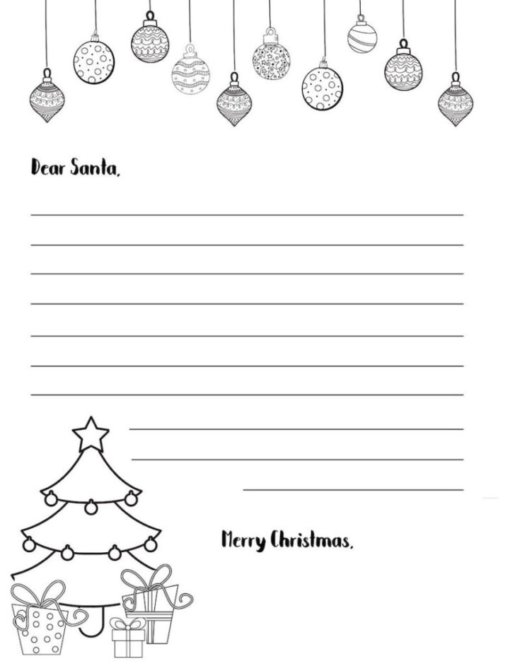 Black and White Christmas Letter Template Black and White Christmas Letter Template