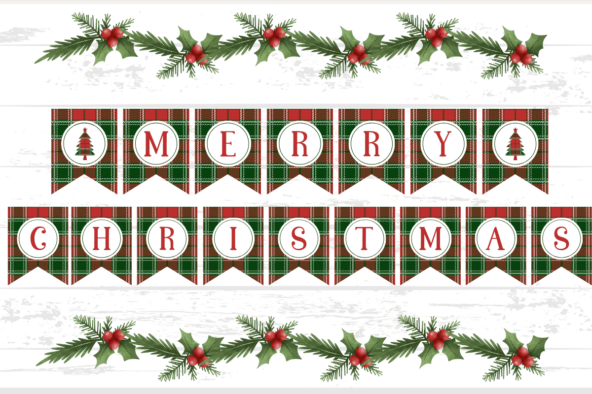 Free Merry Christmas Banner Printables - Prudent Penny Pincher in Christmas Banner Template Printable