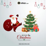 Free Merry Christmas Greeting Card Celebration Holiday Web Banner Pertaining To Christmas Card Template Free Psd