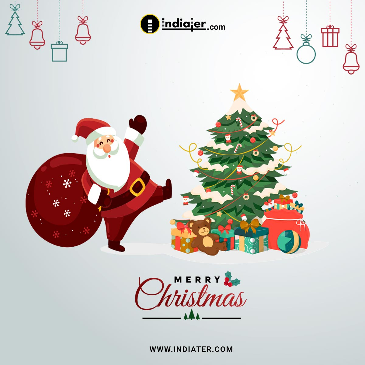 Free Merry Christmas Greeting Card Celebration Holiday Web Banner pertaining to Christmas Card Template Free Psd