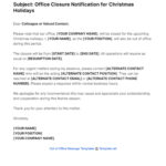 Free Office Closed Out Of Office Message Template To Edit Online In Christmas Closure Email Template