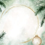 Free Picture: Christmas Card With A White Circle And Gold Regarding Christmas Card Ornaments Template