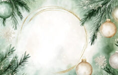 Free Picture: Christmas Card With A White Circle And Gold regarding Christmas Card Ornaments Template