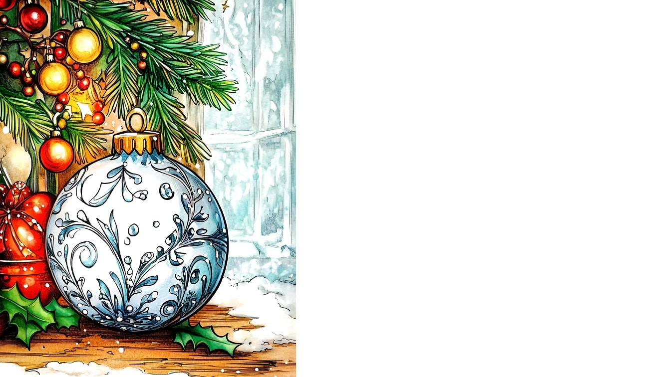 Free Picture: Double-Sided Christmas Card Template, Illustration intended for Christmas Card Ornaments Template