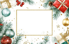Free Picture: Frame Of Christmas Decorations, Retro-Style Design in Christmas Card Frames Template