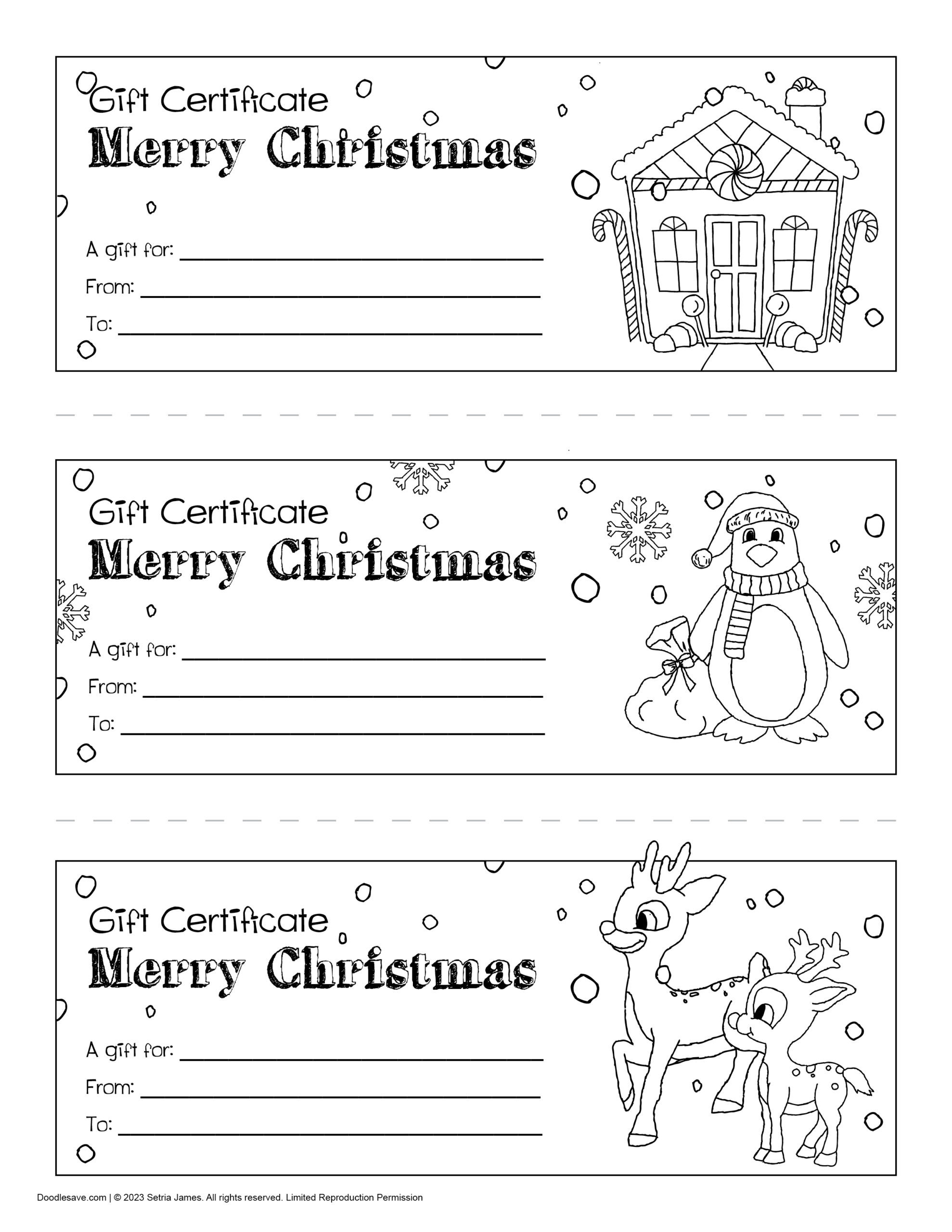 Free Printable Blank Gift Certificates Christmas, Download Free with Christmas Coupon Template Black And White