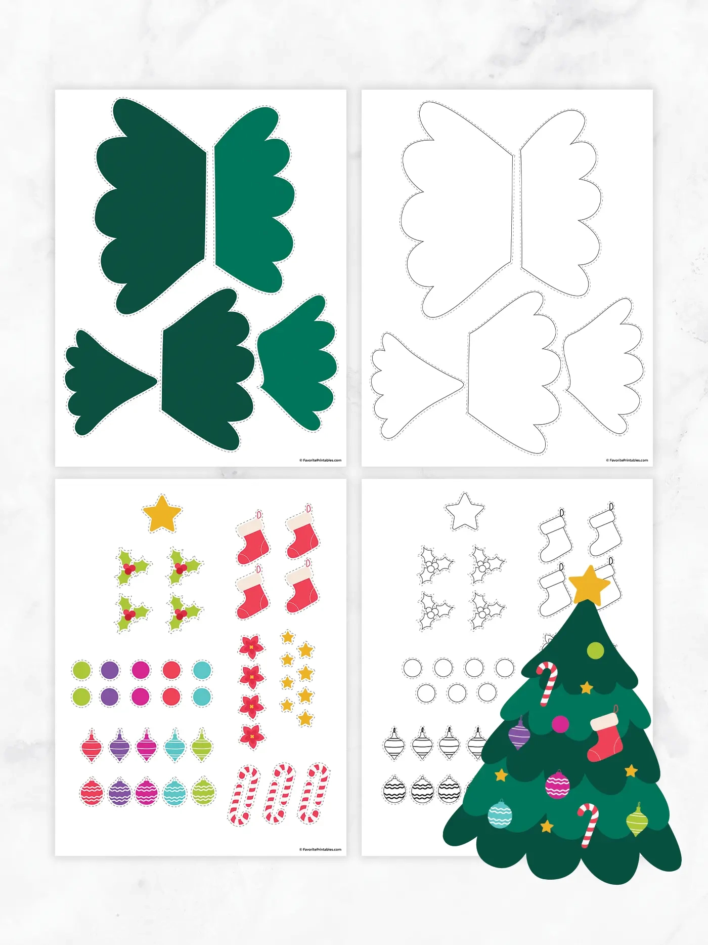 Free Printable Build A Christmas Tree Cutout - Favorite Printables throughout Christmas Decoration Cut Out Template