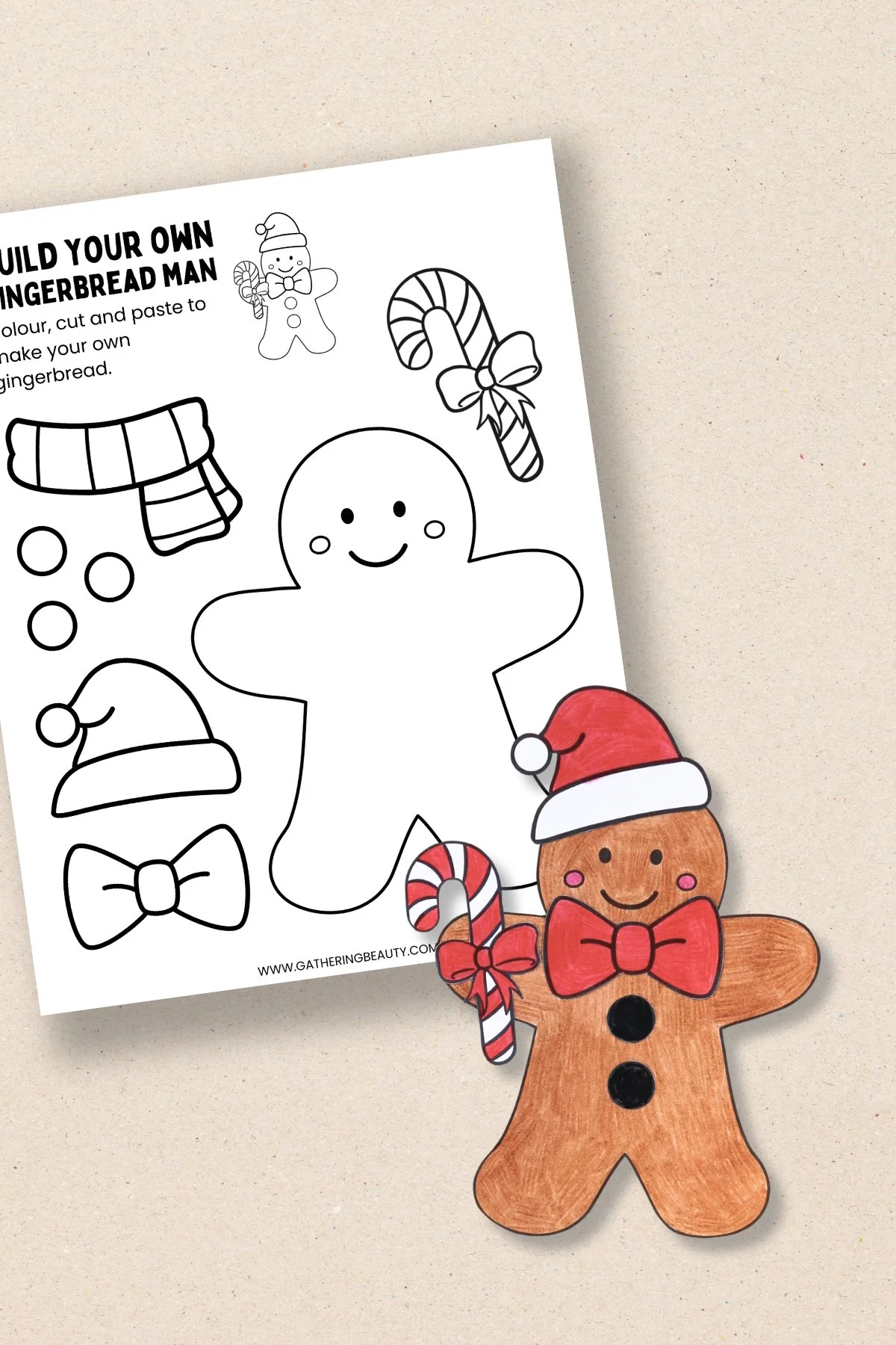 Free Printable Build A Gingerbread Man — Gathering Beauty intended for Christmas Gingerbread Man Template