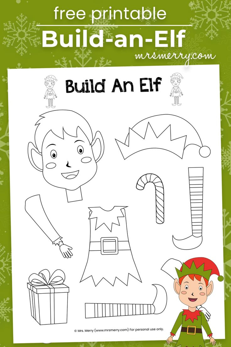 Free Printable - Build An Elf Craft For Kids | Mrs. Merry with Christmas Elf Craft Template