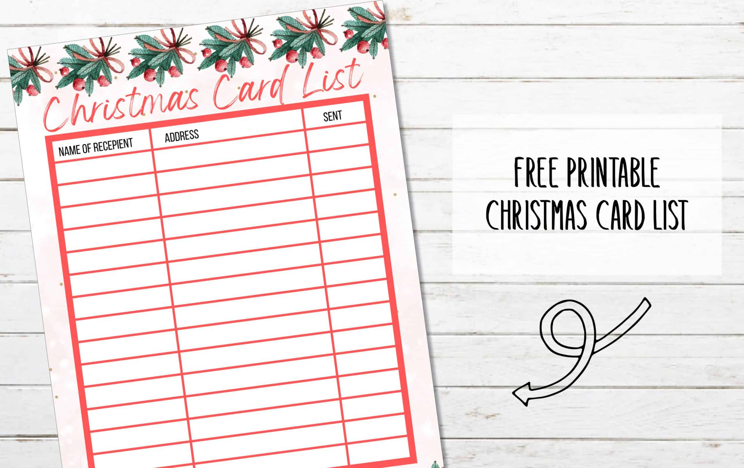 Free Printable Christmas Card List - My Printable Home pertaining to Christmas Card List Template