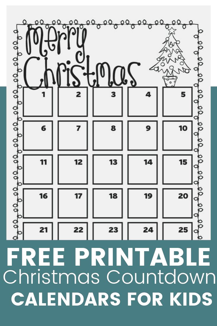 Free Printable Christmas Countdown Calendar For Kids - Homeschool within Christmas Countdown Calendar Template