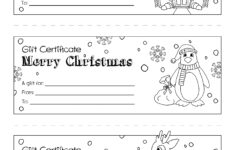 Free Printable Christmas Gift Certificate Colorable Holiday Gift pertaining to Christmas Gift Template Free