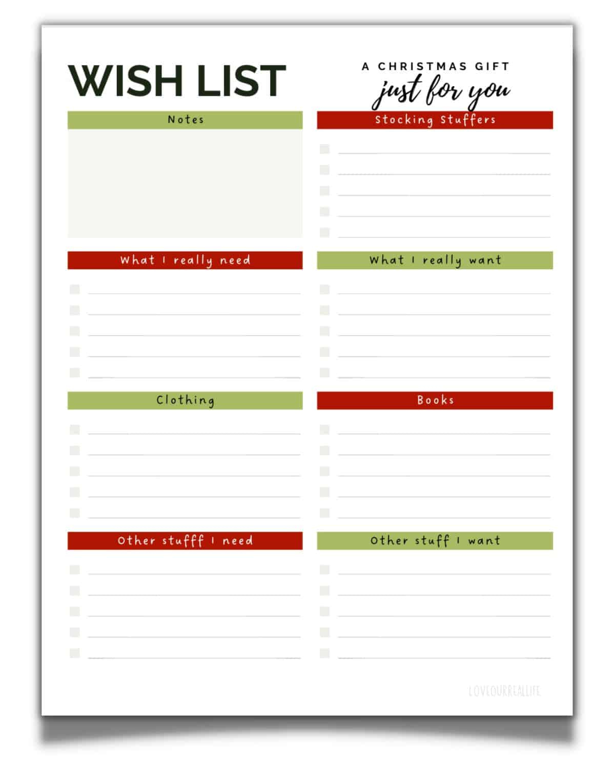 Free Printable Christmas Gift Tracking List- Get Organized ⋆ Love regarding Christmas Gift Ideas Template