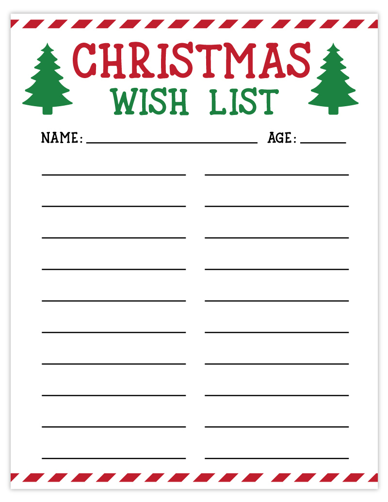 Free Printable Christmas List | Wish List For Kids - Pjs And Paint with regard to Childrens Christmas List Template