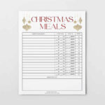 Free Printable!} Christmas Meal Planner Printable To Prep A Feast With Christmas Dinner Menu Template Free Download