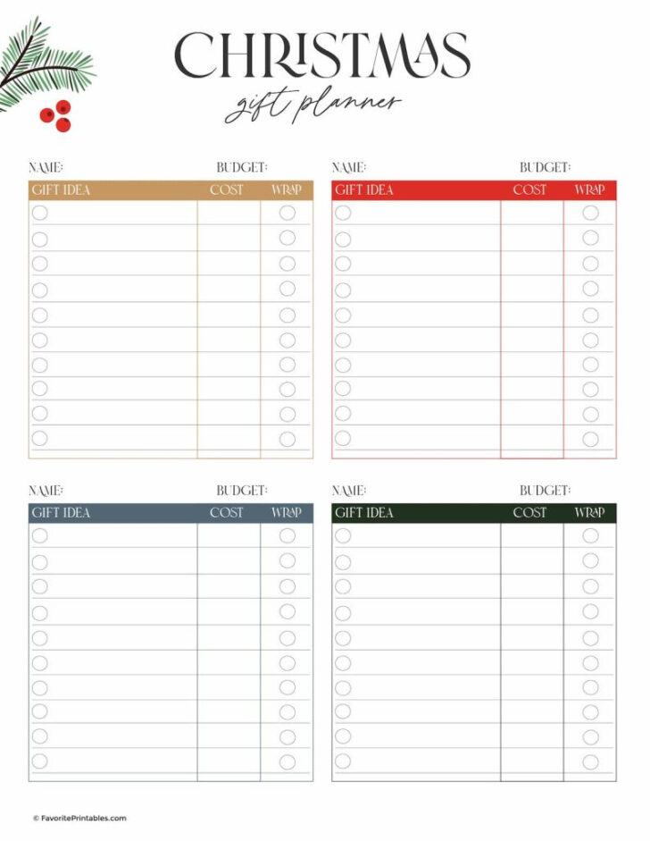 Christmas Gift Planning Template