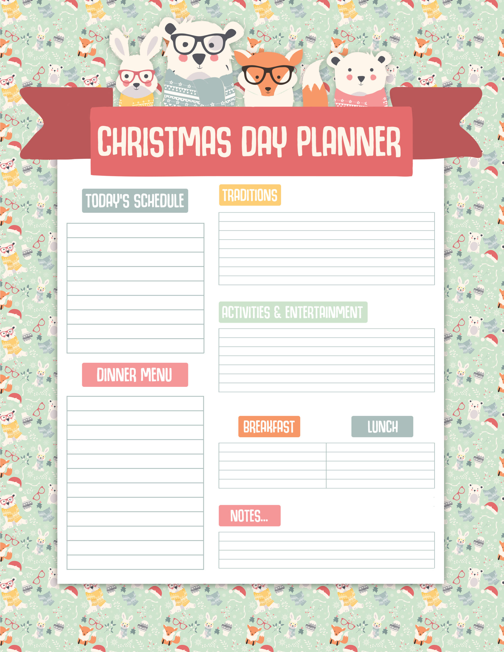 Free Printable Christmas Planner Pack | The Cottage Market with regard to Christmas Day Planner Template