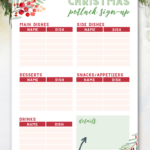 Free Printable Christmas Potluck Sign Up Sheets   The American For Christmas Food Sign Up Sheet Template