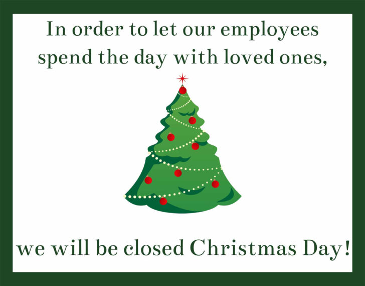 Christmas Closing Sign Template Christmas Closing Sign Template