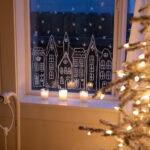 Free Printable Christmas Village Window Stencil   Ella Claire & Co. With Christmas House Window Template