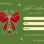 Free, Printable Custom Christmas Gift Certificate Templates | Canva In Christmas Gift Coupon Template Free