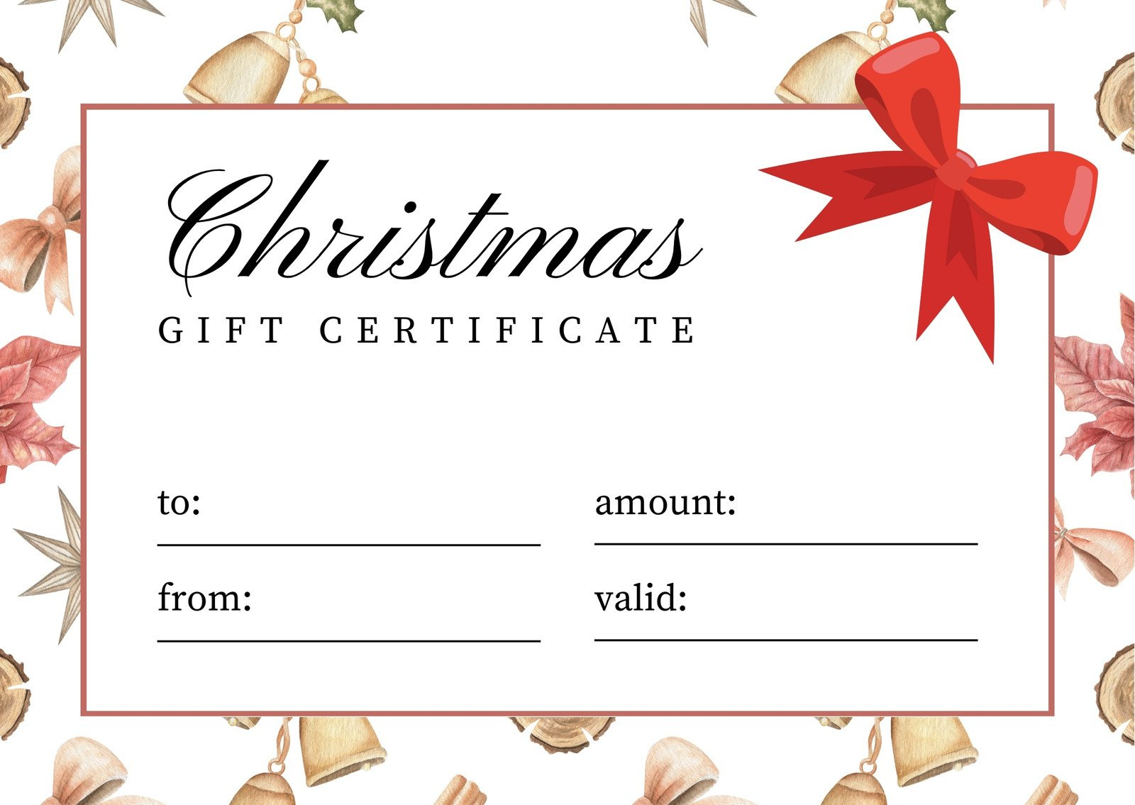 Free, Printable Custom Christmas Gift Certificate Templates | Canva inside Christmas Award Template Free Download