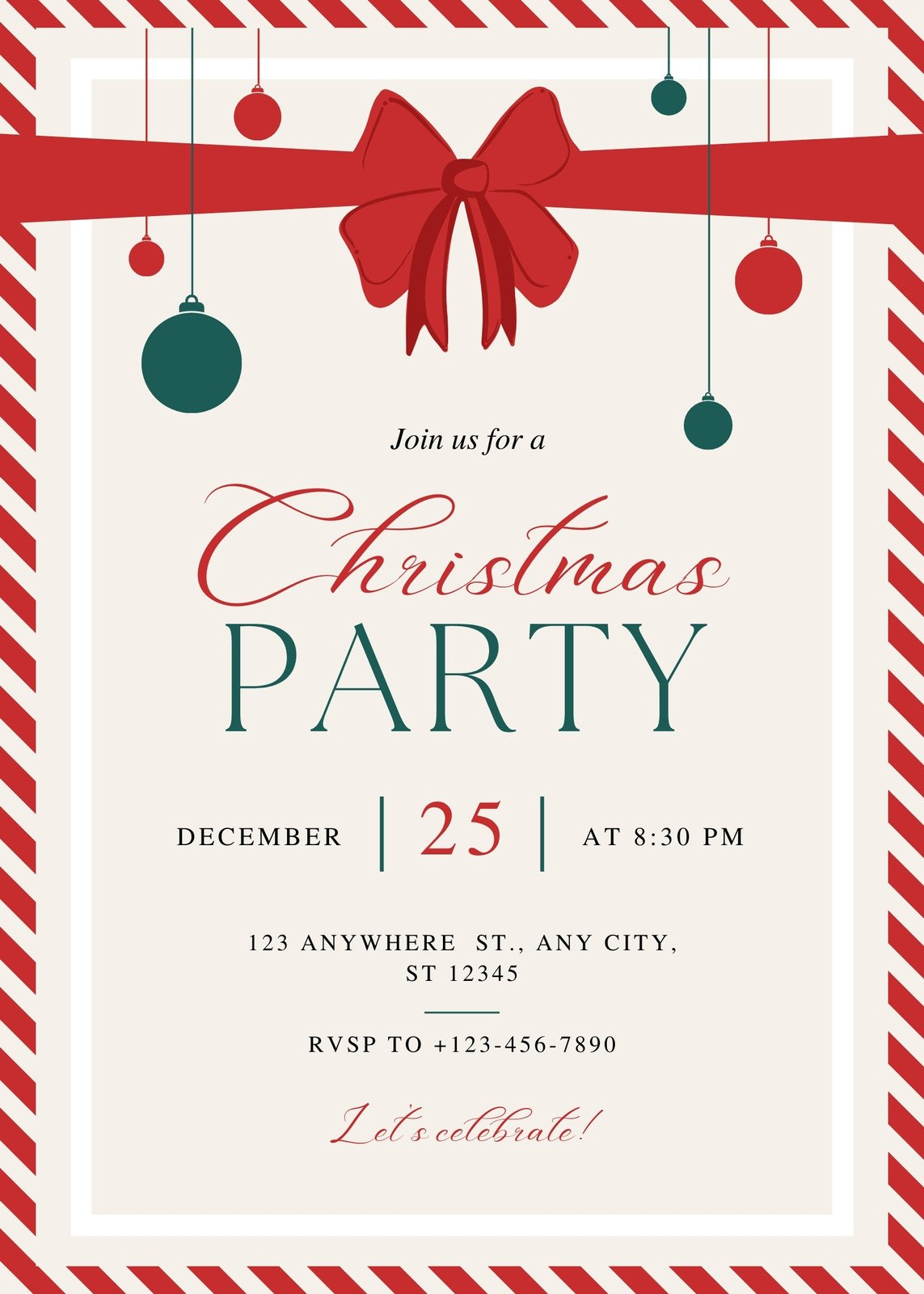 Free, Printable, Customizable Christmas Invitation Templates | Canva in Christmas Birthday Party Invitation Template