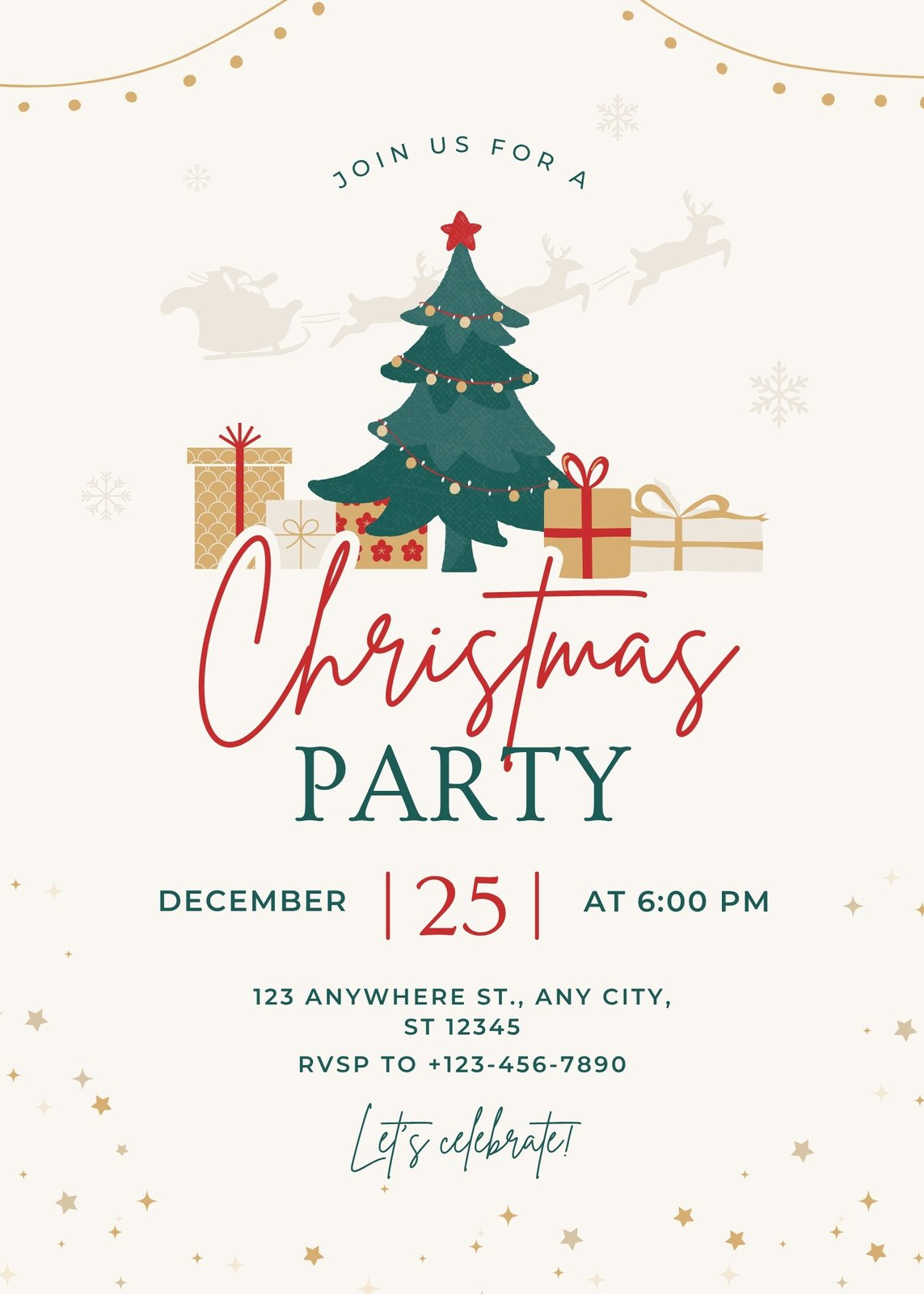 Free, Printable, Customizable Christmas Invitation Templates | Canva intended for Christmas Event Template