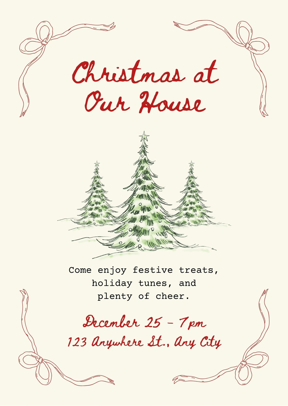 Free, Printable, Customizable Christmas Invitation Templates | Canva with Christmas Dinner Announcement Template