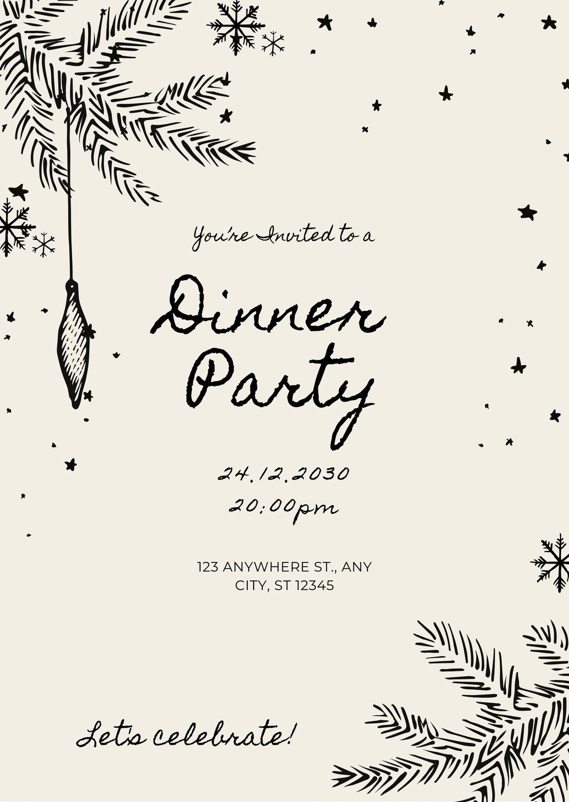 Free, Printable, Customizable Christmas Invitation Templates | Canva with Christmas Dinner Party Invitations Template