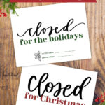 Free Printable Holiday Closed Signs (+ Christmas Version)   Hand Inside Christmas Holiday Hours Sign Template Free