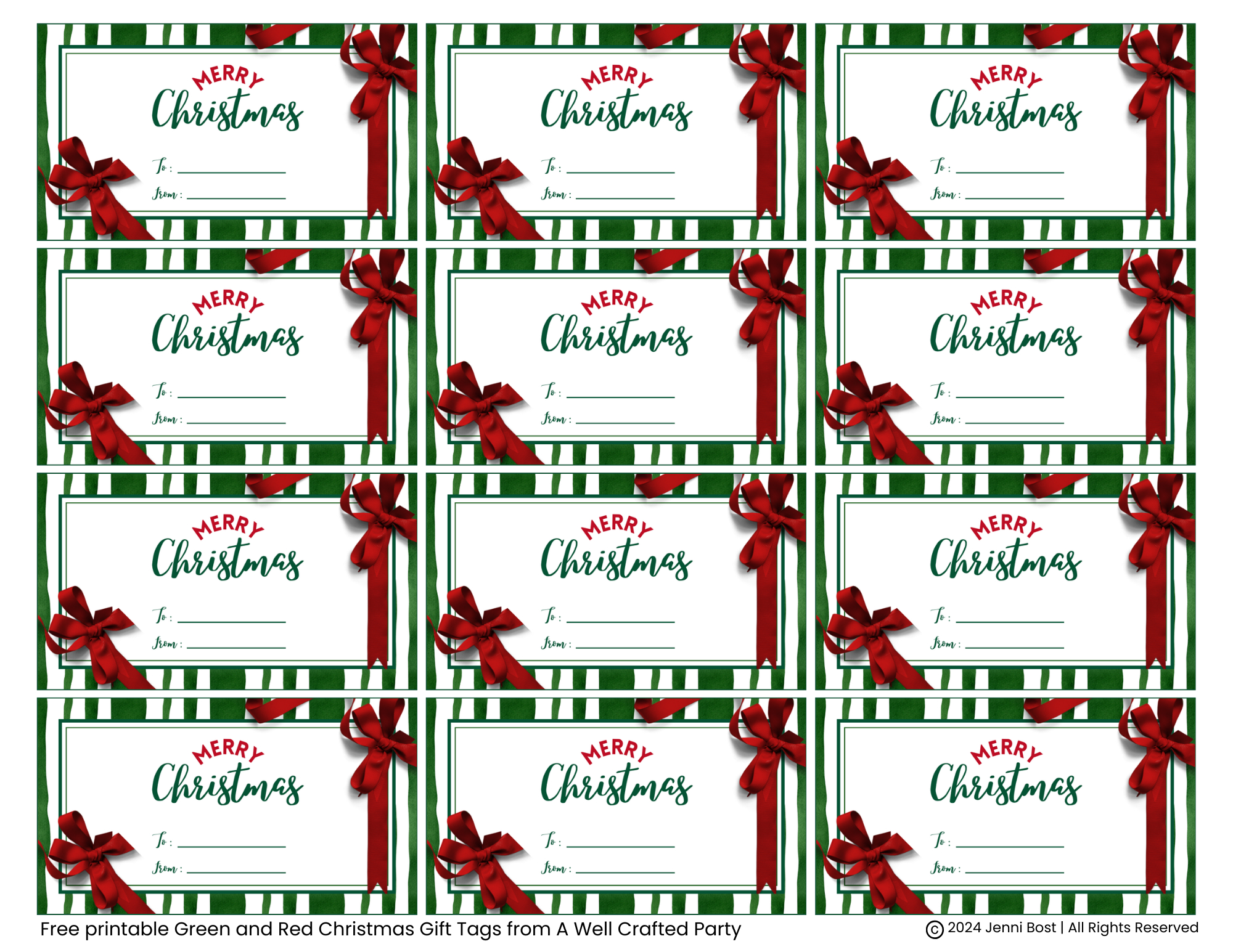 Free Printable Holiday Gift Tags – A Well Crafted Party within Christmas Gift Tag Template Free Download