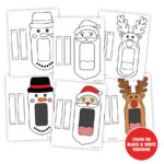 Free Printable Paper Christmas Hand Puppets   Pjs And Paint For Christmas Finger Puppets Template