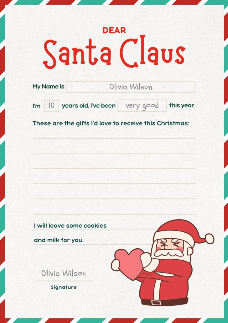 Christmas Form Letter Template