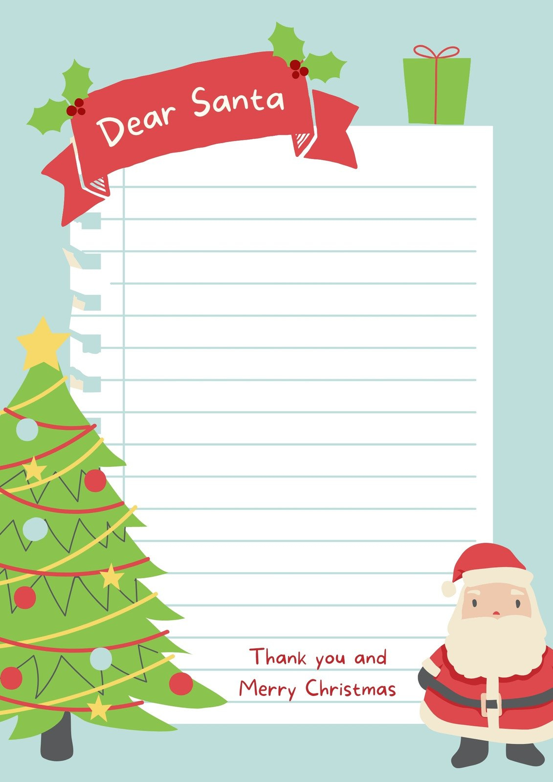 Free Printable Santa Letter Templates You Can Customize | Canva pertaining to Blank Christmas Newsletter Template