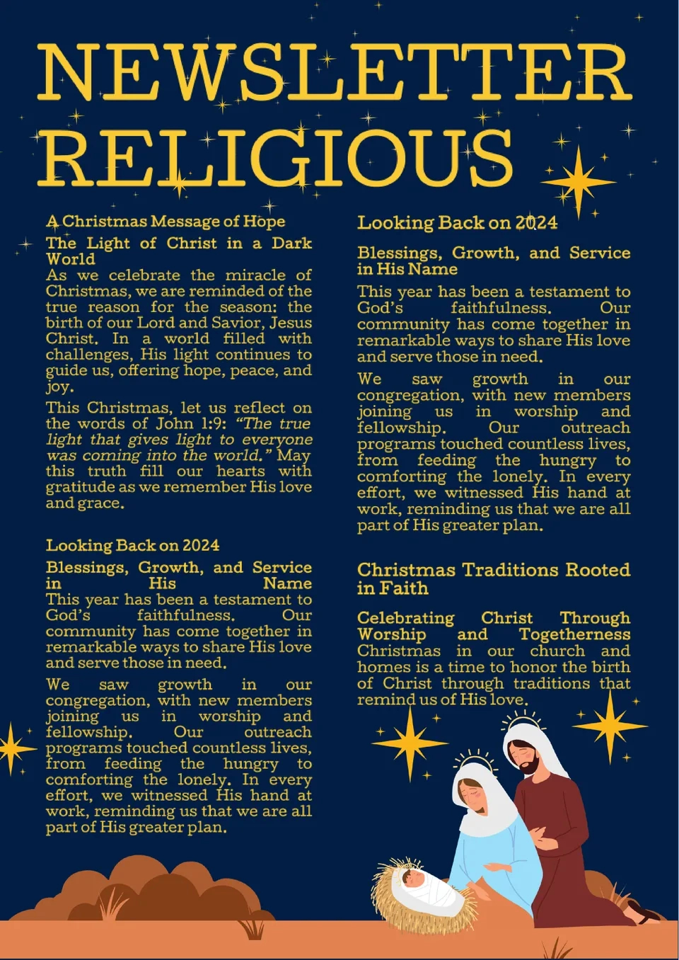 Free Religious Christmas Newsletter Template For Google Docs pertaining to Christian Christmas Newsletter Template Free