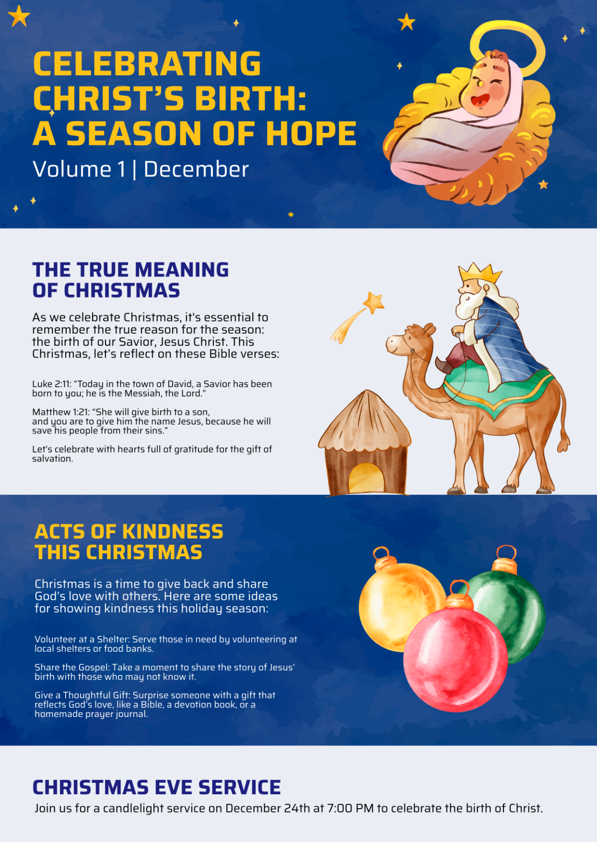 Free Religious Christmas Newsletter Template To Edit Online for Christian Christmas Newsletter Template Free