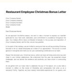 Free Restaurant Employee Christmas Bonus Letter Template To Edit For Christmas Bonus Email Template
