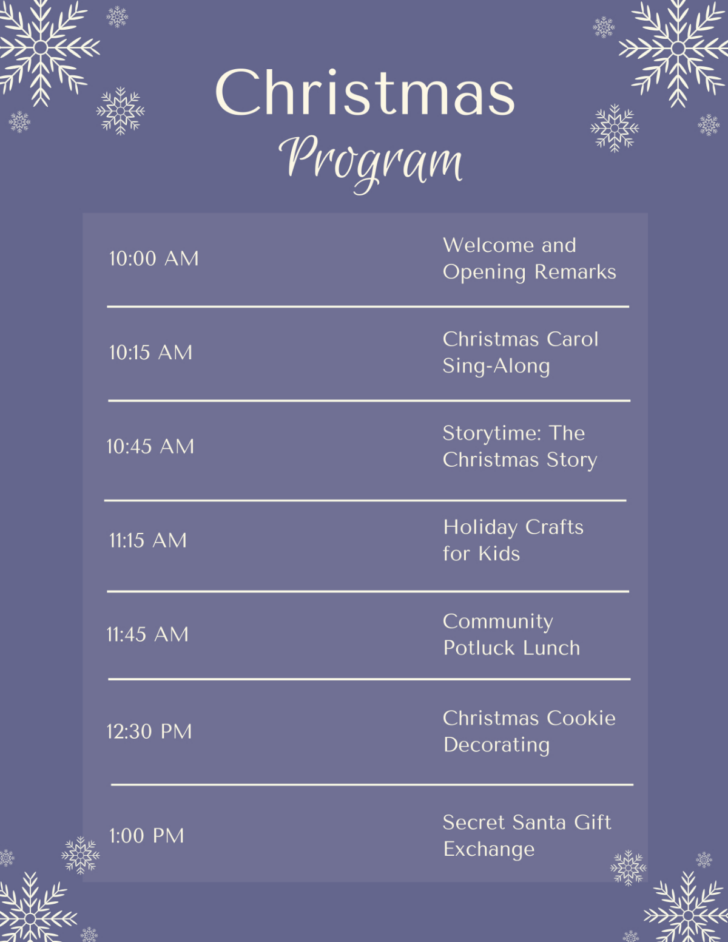 Christmas Carol Program Template