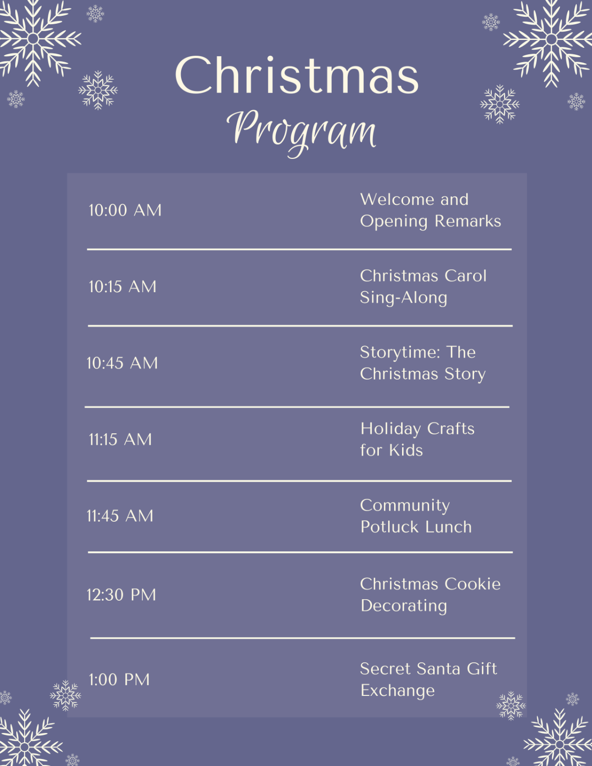 Free Simple Christmas Program Template To Edit Online for Christmas Carol Program Template