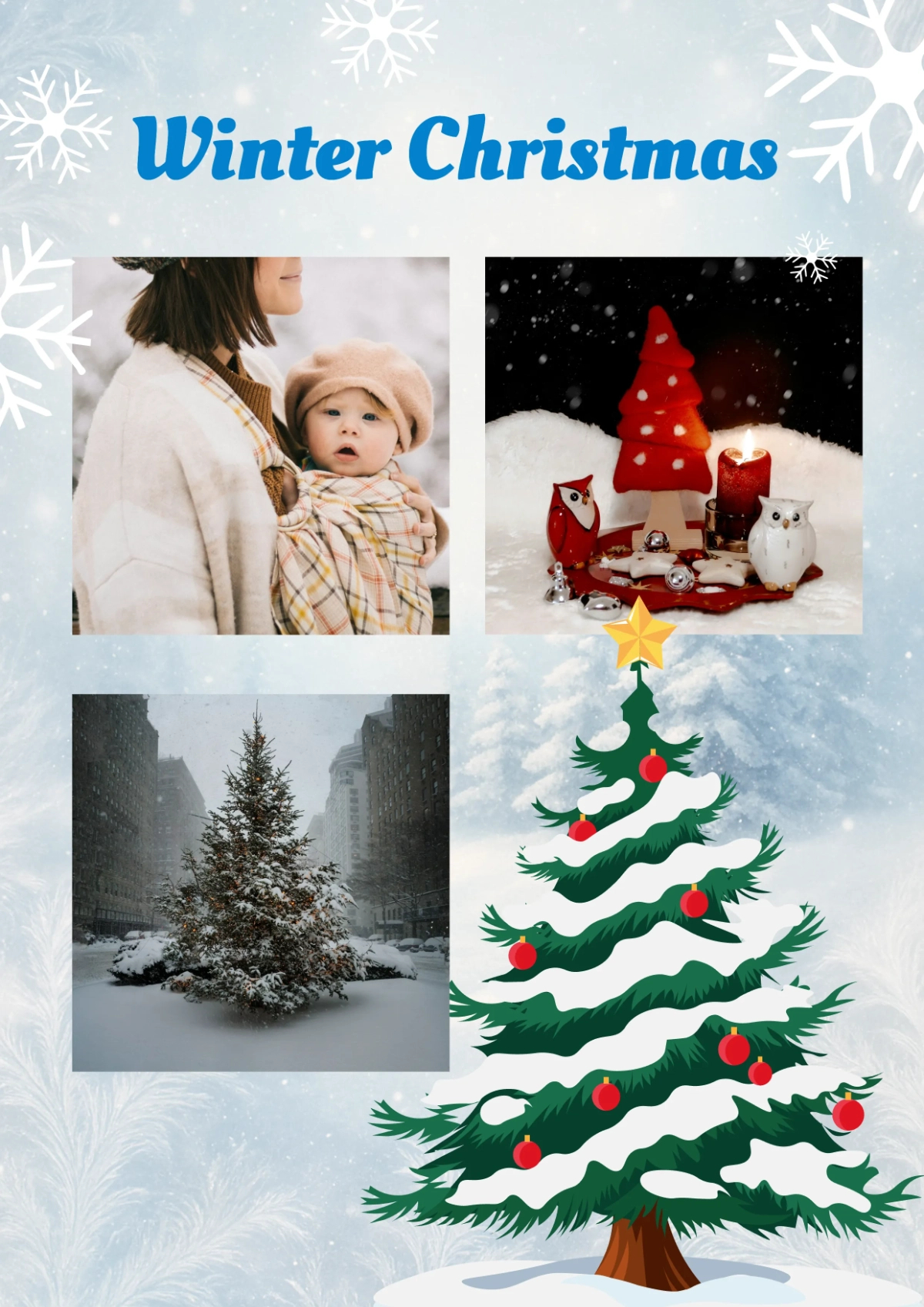 Free Winter Christmas Photo Collage Template To Edit Online intended for Christmas Collage Template Free