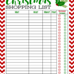 Freebie Printable Christmas Shopping List   Mom 4 Real Intended For Christmas Gift Shopping List Template