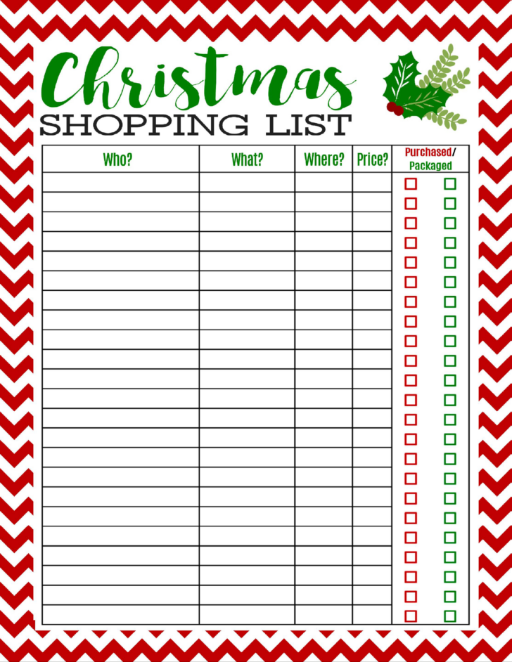 Christmas Gift Shopping List Template Christmas Gift Shopping List Template