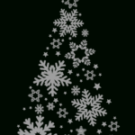 Grey Colored Christmas Tree Made Of Snowflakes Template | Square Signs Within Black And White Christmas Tree Template