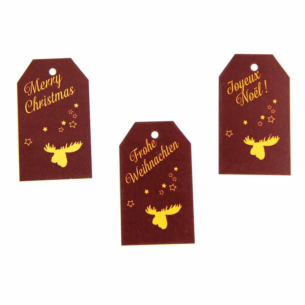 Hangtag | Kartonetikett "Frohe Weihnachten" Elch pertaining to Christmas Hang Tag Template