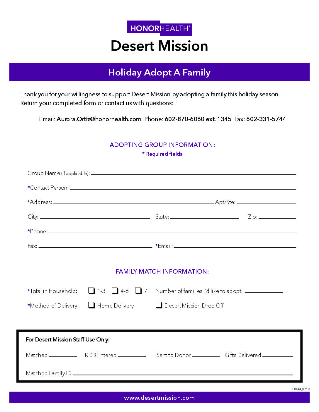 Holiday-Adopt-A-Family-Form - Honorhealth Desert Mission in Adopt A Family For Christmas Template